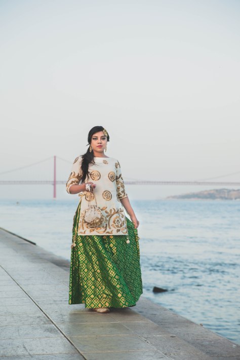 Eid Look: Benarasi Brocade Skirt & Short Kurti by Tanusree